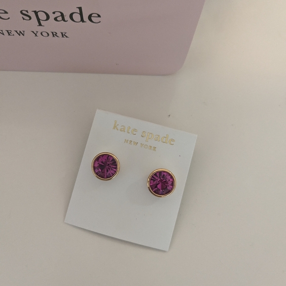 Kate Spade Oversized Pink Crystal Stud Earrings - Picture 2 of 3